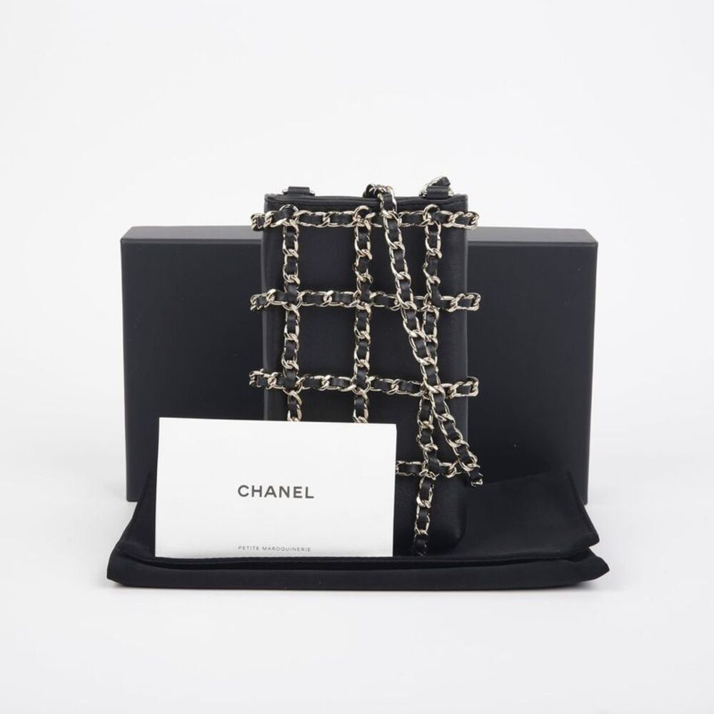 Mesh Chain Phone Holder Crossbody Bag